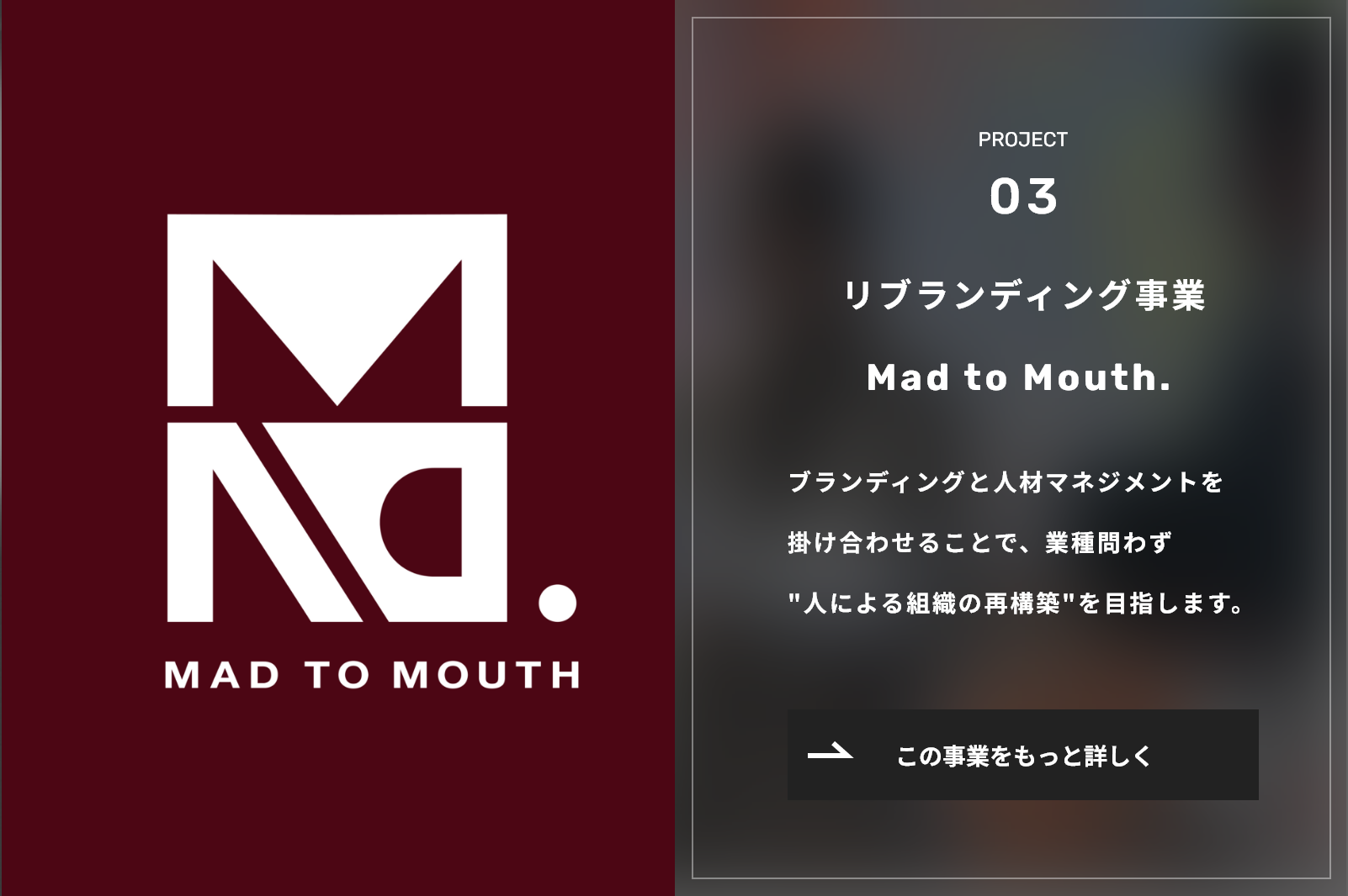 nano human promotion リブランディング事業「Mad to Mouth.」